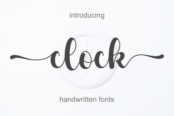 Elegant Handwritten Font: Clock for Web Design